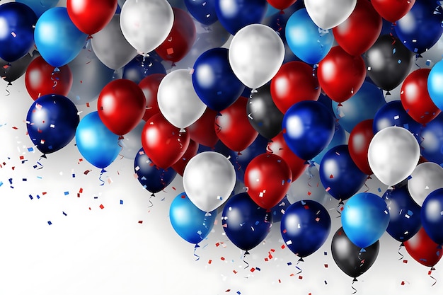 Realistic 4th of july independence day balloons background