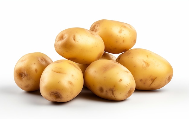 Realistic 8k Potato on White