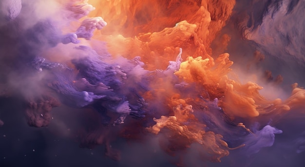 Realistic abstract landscape wallpaper in light orange and dark purple color style Generative AI