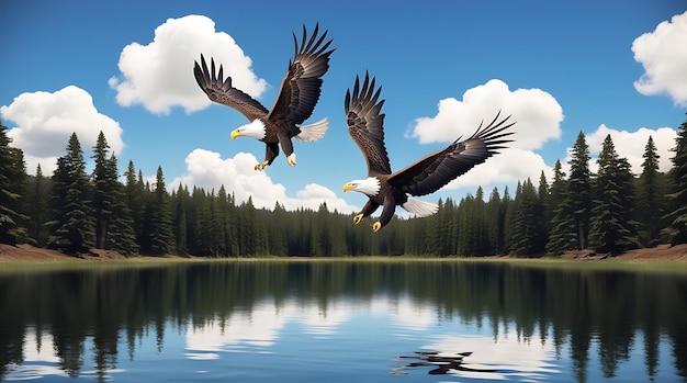 Realistic American freedom Eagle Generative ai