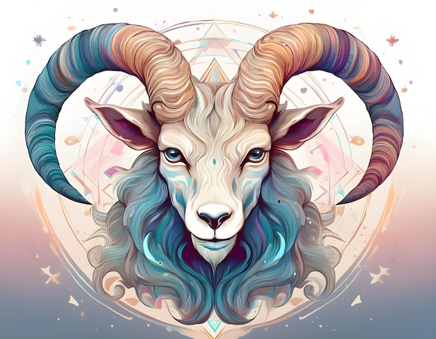 Photo realistic astrology aries zodiac sign