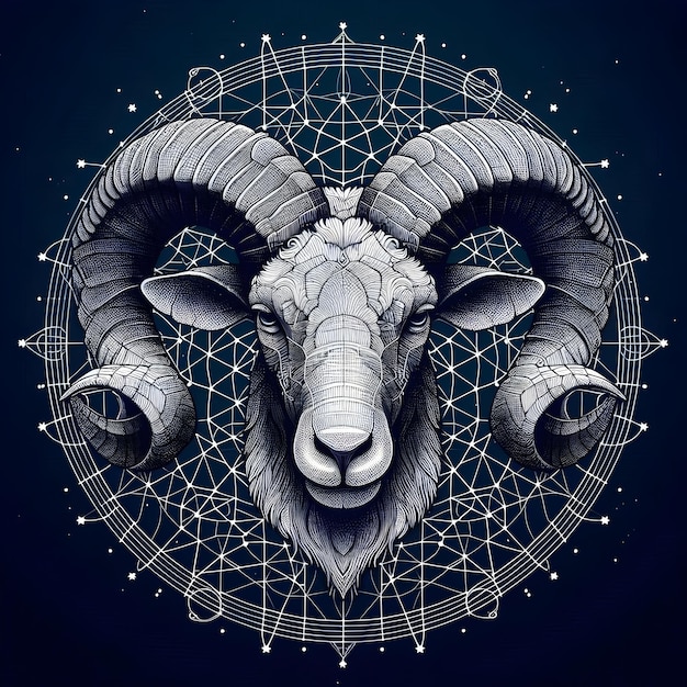 Photo realistic astrology aries zodiac sign