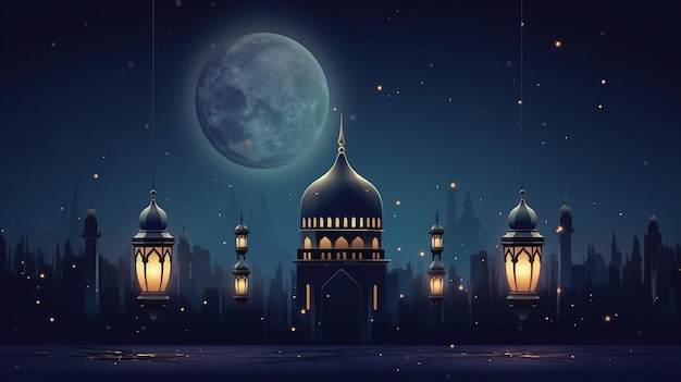 realistic background for Islamic Ramadan celebration