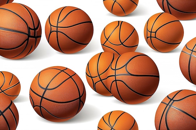 Realistic basketball object on white background