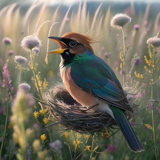 Realistic beautiful bird image Ai generated