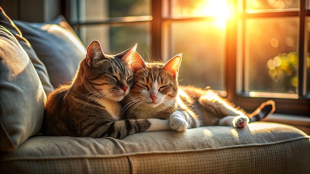 A realistic beautiful cat concept friendship day