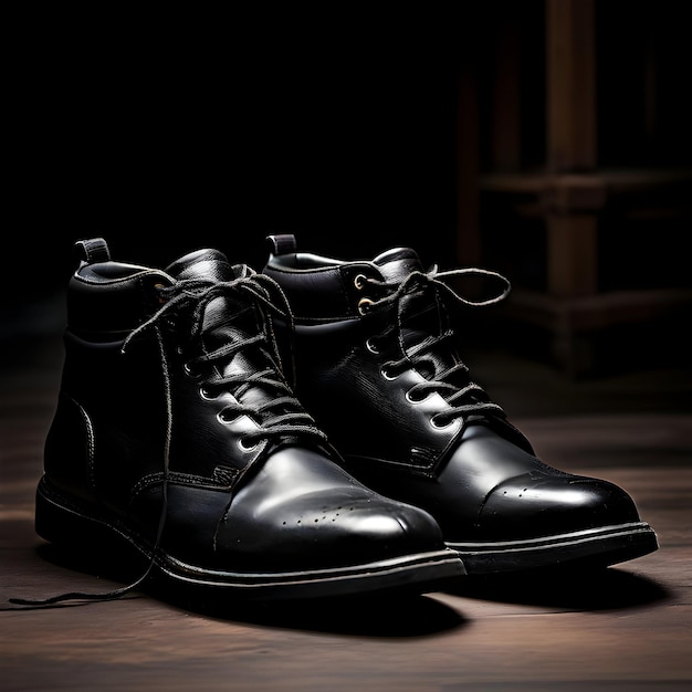 Photo realistic black shoes