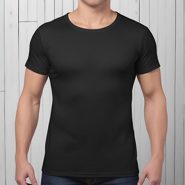 Photo realistic black tshirt mockup