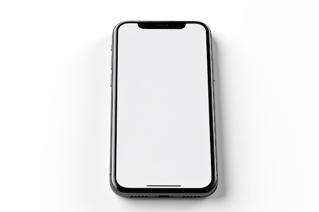 Realistic blank smartphone mockup white screen device on white background