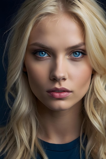 Realistic Blonde Girl Model Posing with Elegance