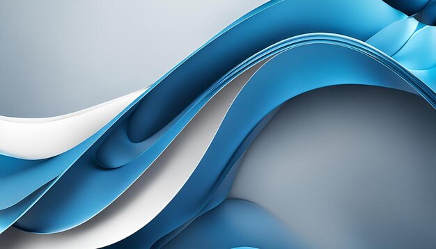 Realistic blue background with abstract 3d wave shape