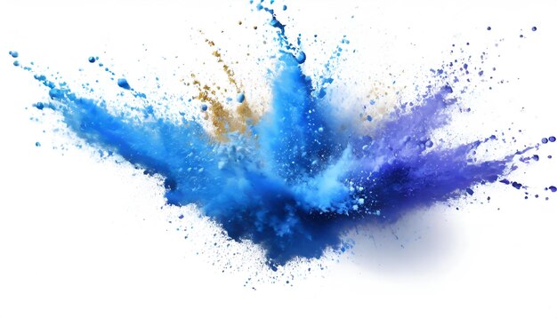 Realistic blue powder splash