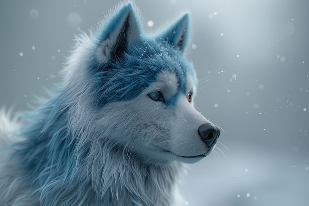 Realistic Blue Wolf in IceLand