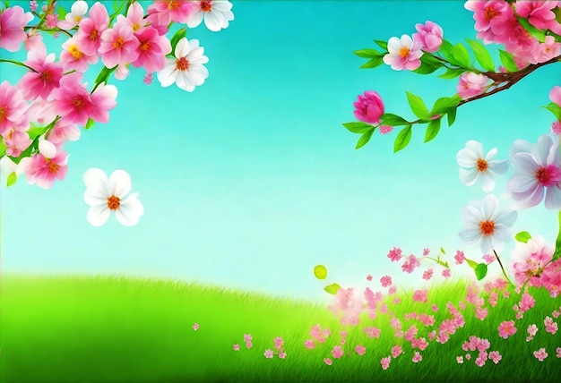 Realistic blurred spring background ai generated