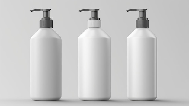 Realistic bottle with dispenser for shampoo soap and cream cosmetics