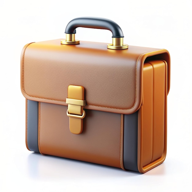 Photo realistic briefcase 3d illustration suitcase icon