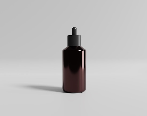 Realistic brown plastic bottle, madicine glass bottle, 3d rendering, 3d illustration, rendering