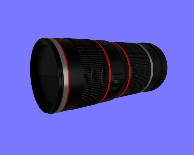 realistic camera lens 3d render, photography icon