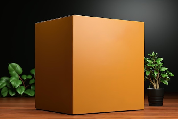 realistic cardboard box mockup