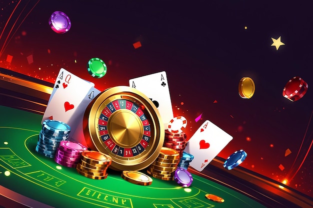 Realistic Casino Elements Background