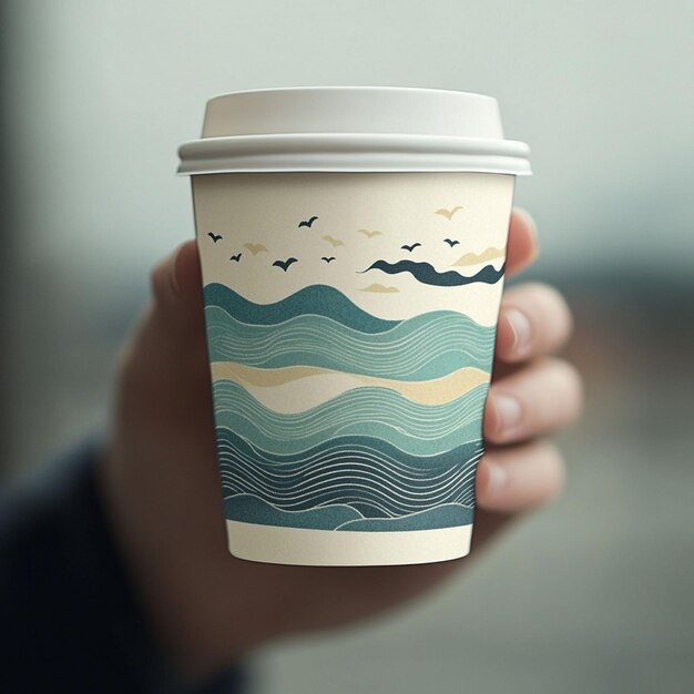 Photo realistic ceramic coffee cup mockup with customizable designhighresolution textures and isolated background