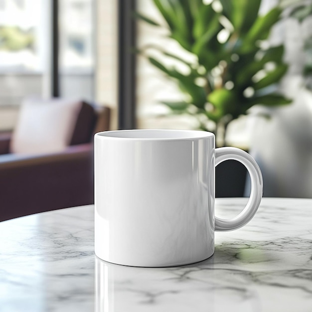 Realistic Ceramic Coffee Cup Mockup with Customizable DesignHighResolution Textures and isolated Background