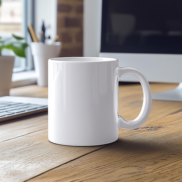 Realistic Ceramic Coffee Cup Mockup with Customizable DesignHighResolution Textures and isolated Background