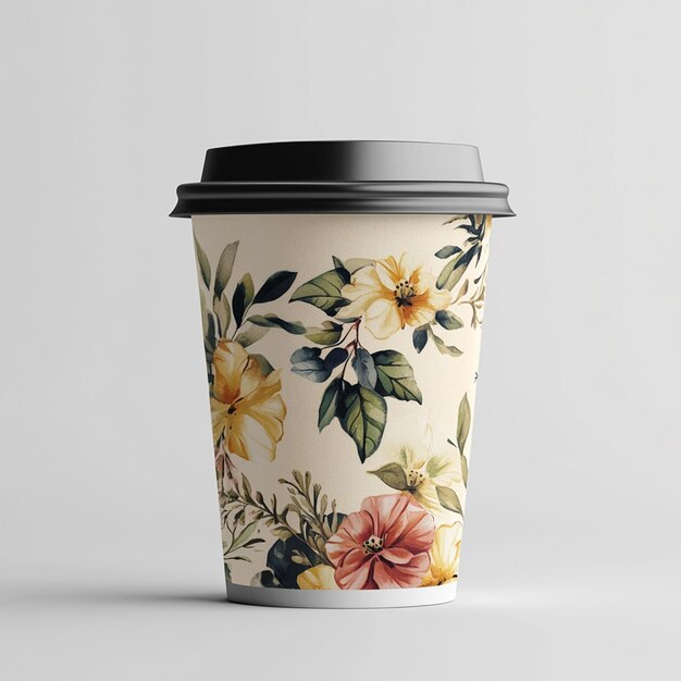 Realistic Ceramic Coffee Cup Mockup with Customizable DesignHighResolution Textures and isolated Background