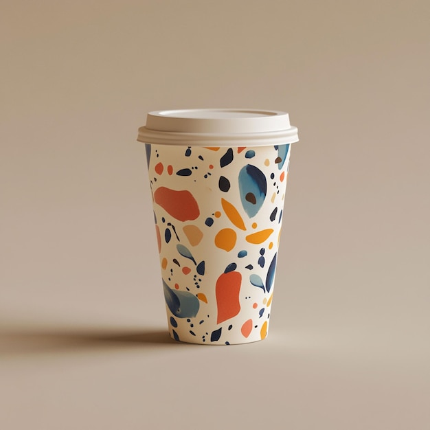 Realistic Ceramic Coffee Cup Mockup with Customizable DesignHighResolution Textures and isolated Background