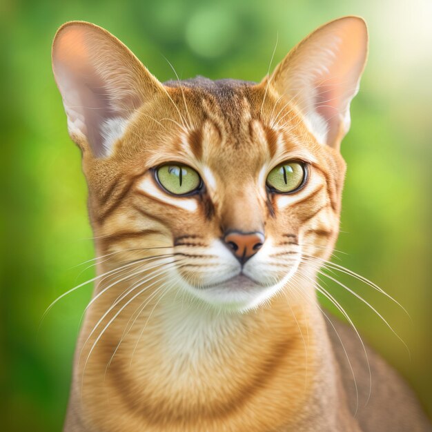 Realistic cheetoh cat on ravishing natural outdoor background