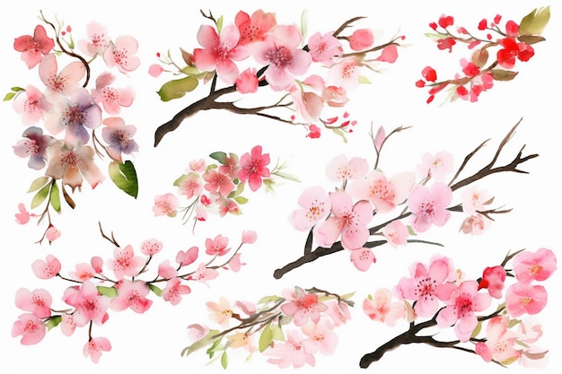 Realistic cherry blossom background High Quality Pink Petals Floral Art Cherry Blooms Scenery Japane