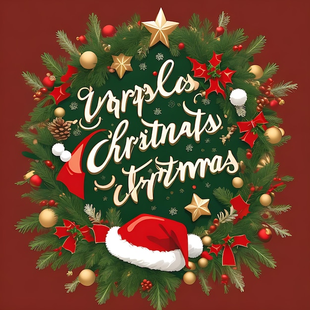 realistic christmas elements vector design with text space