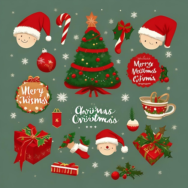 realistic christmas elements vector design with text space