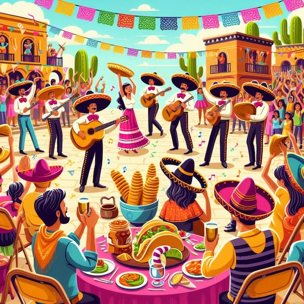 realistic Cinco de Mayo background wallpaper