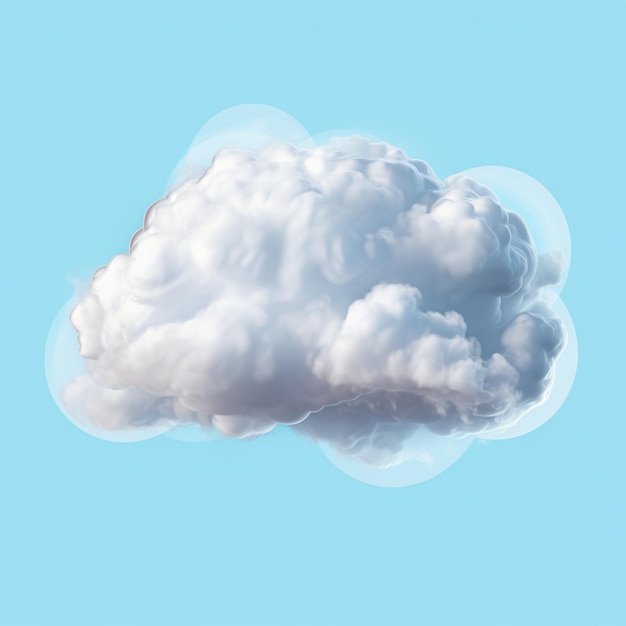 Realistic cloud isolated on white background