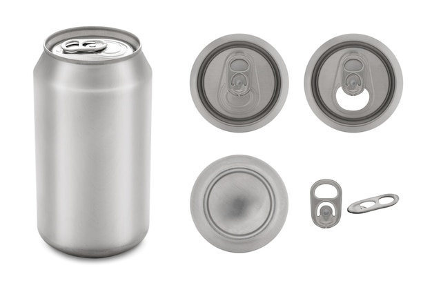 Realistic collection of aluminium can