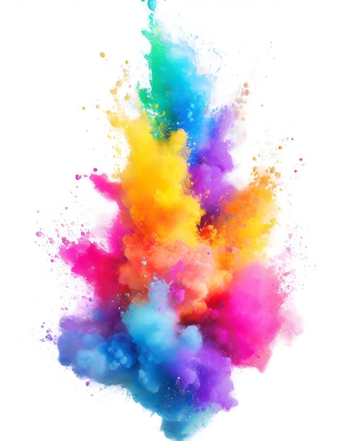 Realistic colorful powder splash