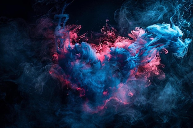 Realistic colorful smoke powder heart design