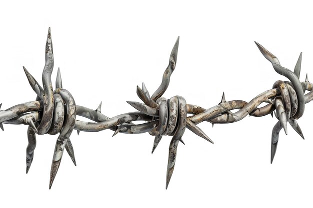 Realistic contemporary steel barbed wire with thorns or spikes Generative Ai