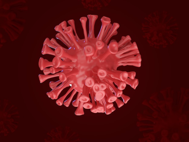 Realistic coronavirus background 3d rendering