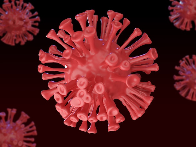 Realistic coronavirus background 3d rendering