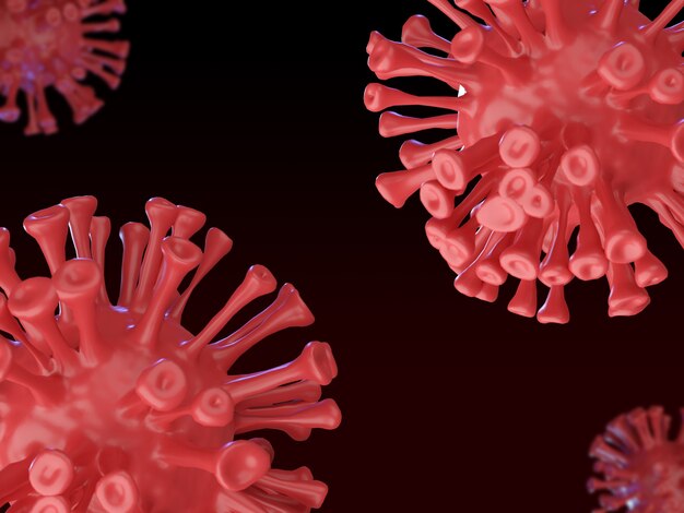 Realistic coronavirus background 3d rendering