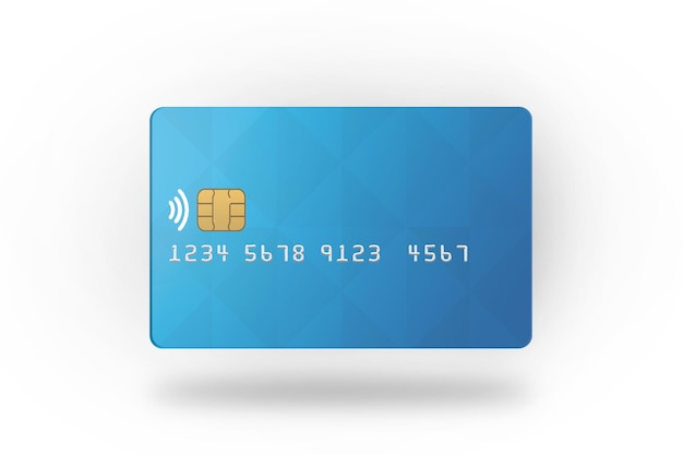 Realistic credit card template isolated