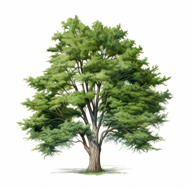 Realistic Cypress Image With Green Leaves On White Background