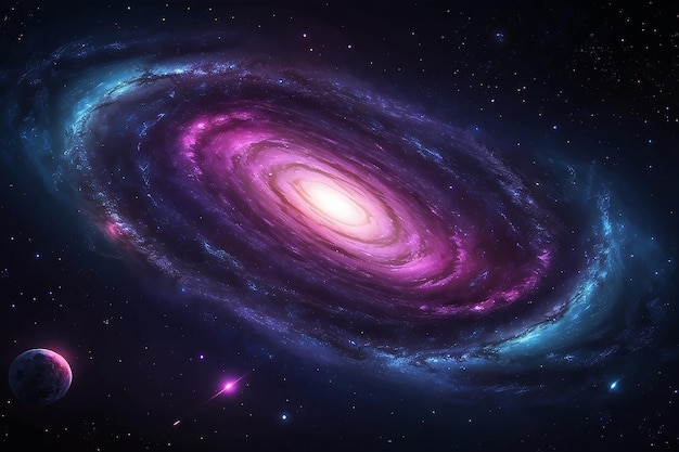 Realistic dark abstract galaxy background