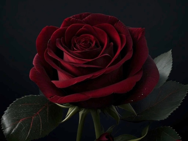 Realistic dark red rose 2