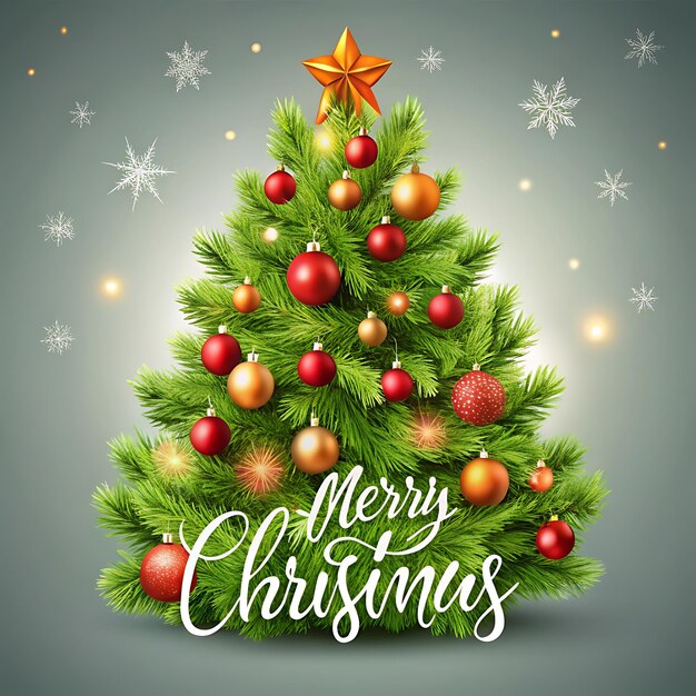 Photo realistic design christmas tree illustration