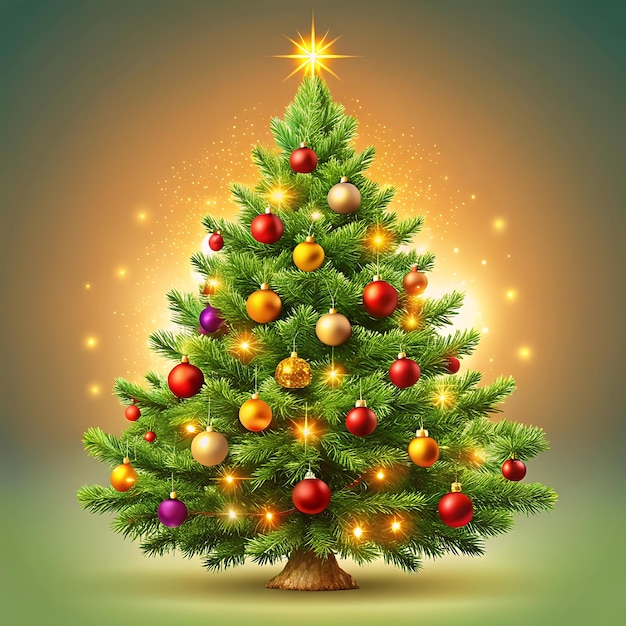 Photo realistic design christmas tree illustration