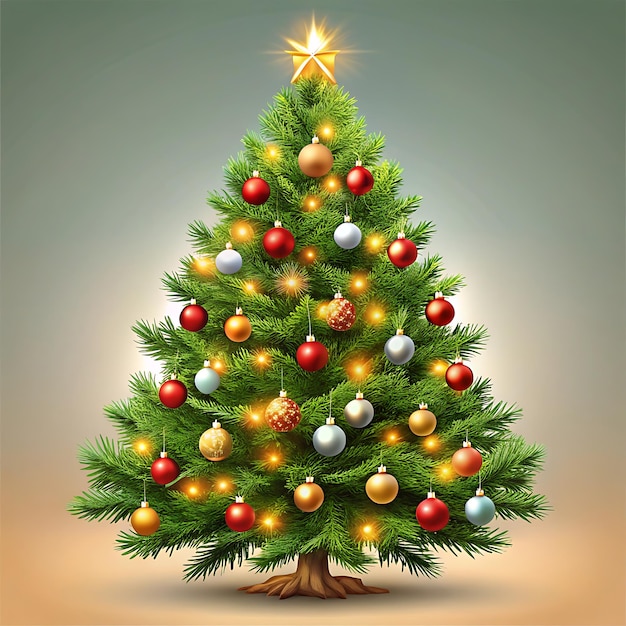 Photo realistic design christmas tree illustration