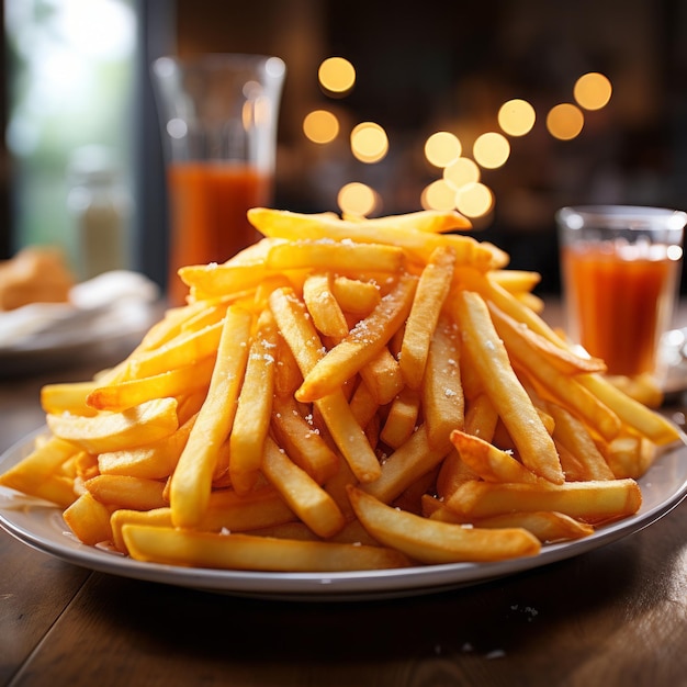 Realistic and detailed photo of finch fries